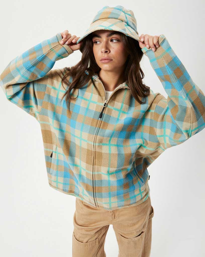 Afends Millie - Hemp Reverse Fleece Jacket  Check