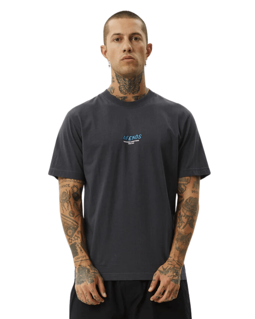 Afends Tee Message Retro Fit Tee Charcoal / S