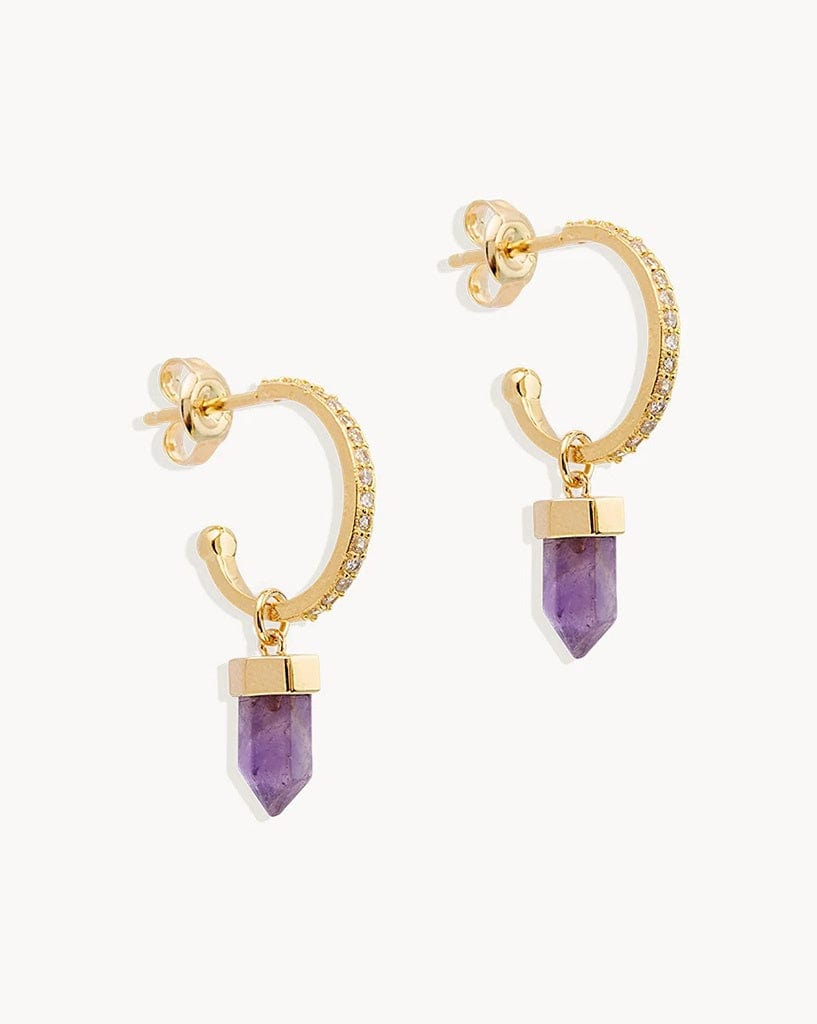 By Charlotte Gold Intention Of Protection Amethyst Hoops