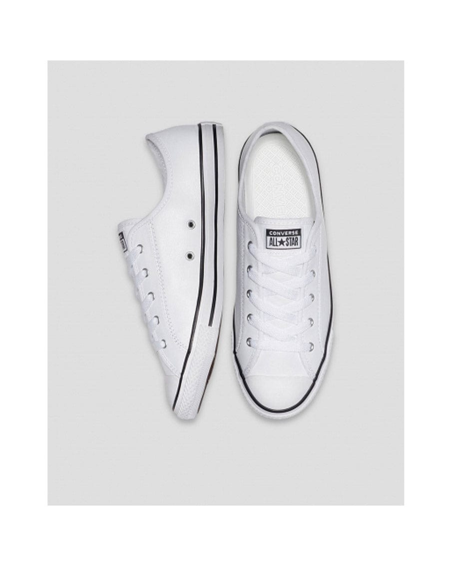 Dainty leather converse white hotsell