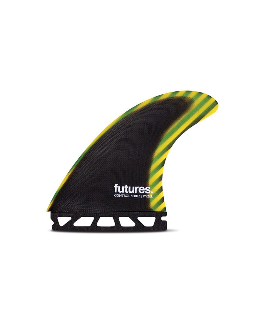 Futures Fins Pyzel Large Control Series Fiberglass Thruster - Blk/Yellow