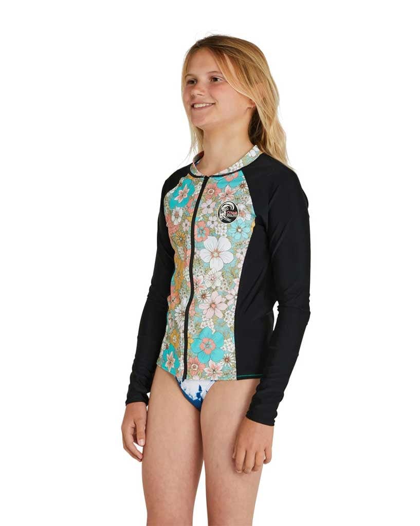 O'Neill Girls Bahia Fz Ls Rash Vest