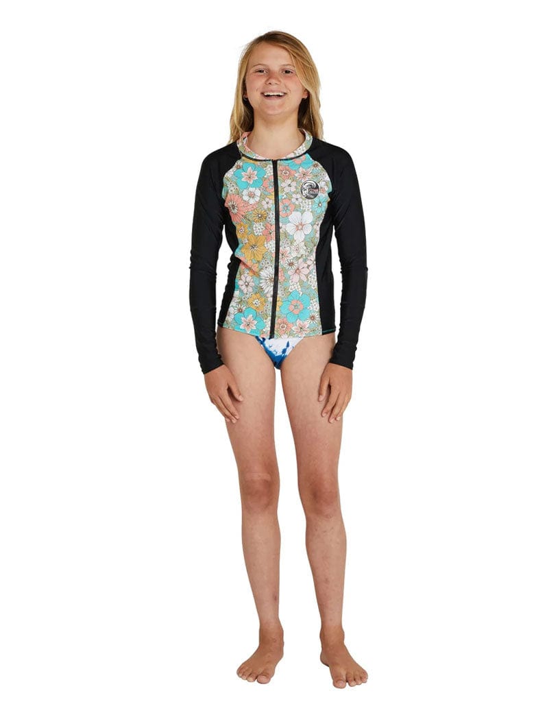 O'Neill Girls Bahia Fz Ls Rash Vest