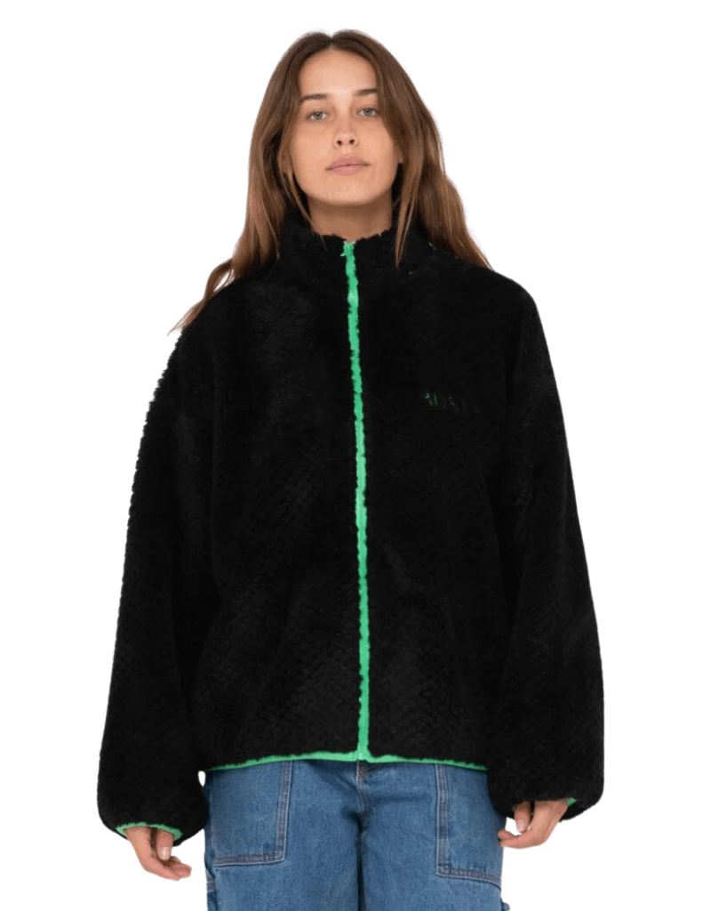 Rusty Ollie Sherpa Zip Through Fleece