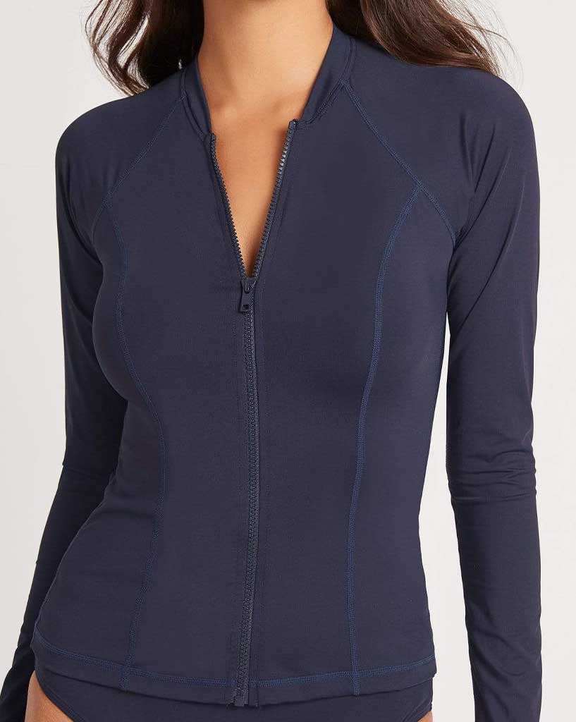 Sea Level Essentials Long Sleeve Rash Vest-Full Zipper