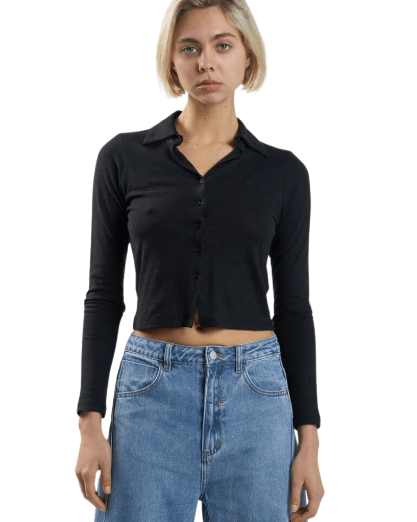 Thrills Hemp Collared Long Sleeve