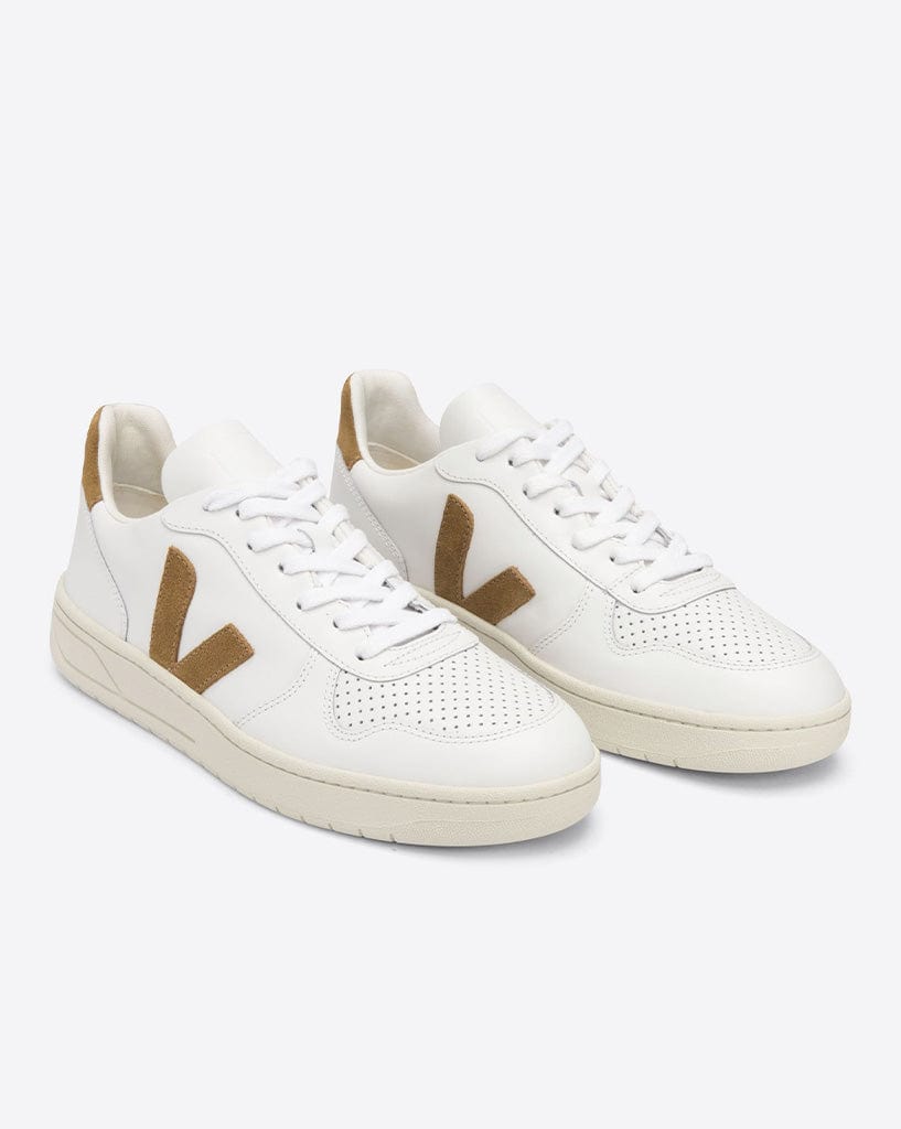 Veja V-10 Leather - Extra White/Camel