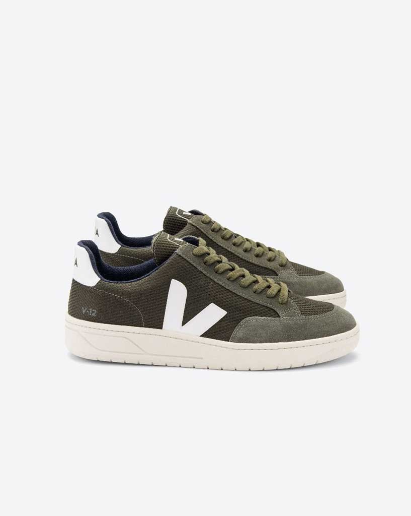 Veja V-12 B-Mesh - Olive /White